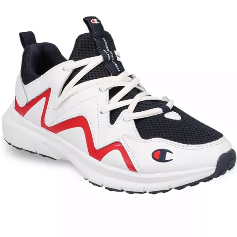 NWT-Champion® Ripple A Men's Slip-On Sneakers-Style:Ripple A-Color:Navy/WHT.